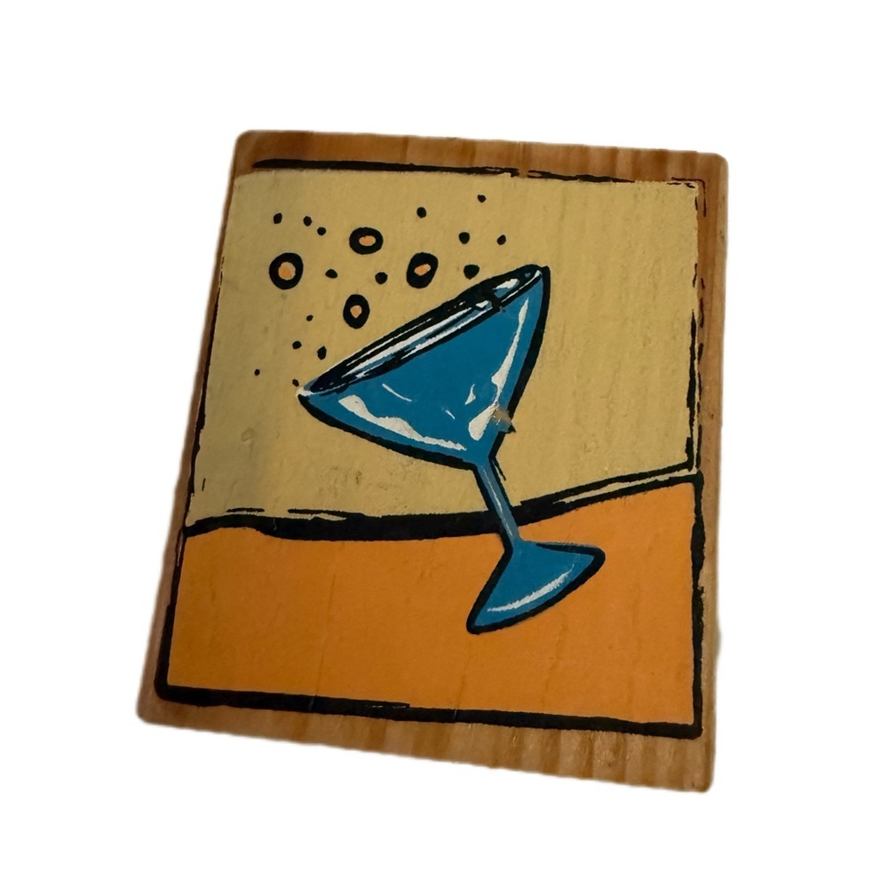 Blue Martini Glass Design stamper